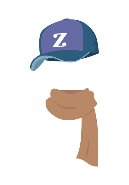 Chapéu. Boné violeta esporte contemporâneo com letra Z — Vetor de Stock