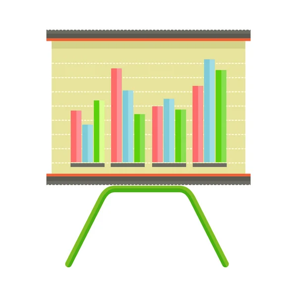 Presentatie scherm met staafdiagram geïsoleerde Vector — Stockvector