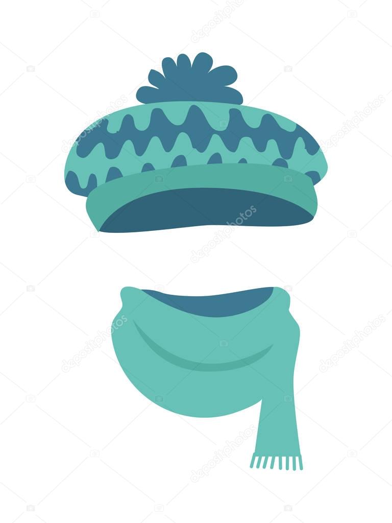 Hat. Stylish Warm Winter Headwear with Many Waves