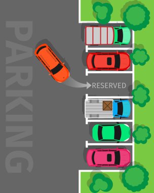 Park üstten görünüm vektör Web Banner düz tasarım