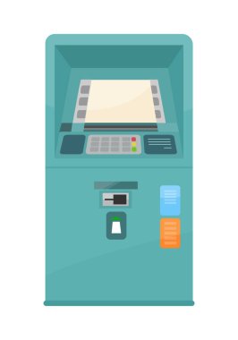 Otomatik vezne makinesi vektör çizim.