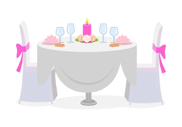 Bruiloft tabel Decor geserveerd met luxe platen — Stockvector