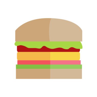 Fast Food Hamburger vektör kavramı düz tasarım.