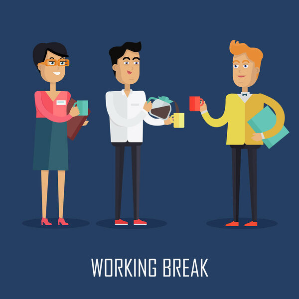 Working Break Concept Vector in Flat Design