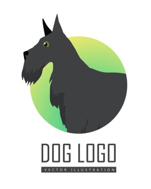 İskoç terrier köpek logosu beyaz arka plan üzerinde