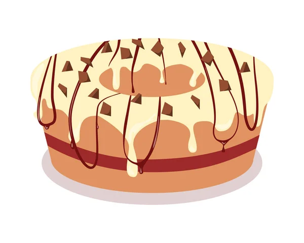 많이 드세요. 축제 케이크 웹 배너입니다. 초콜릿 — 스톡 벡터