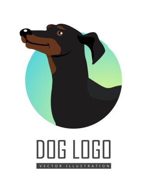 Dachshund Köpek logosu beyaz arka plan üzerinde