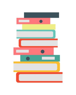 Belgeleri vektör düz tasarımı beyaz üzerine yığını.