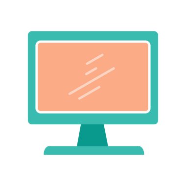 Mavi bilgisayar monitörü düz.