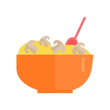 Mantar vektör çizim ile yulaf lapası.