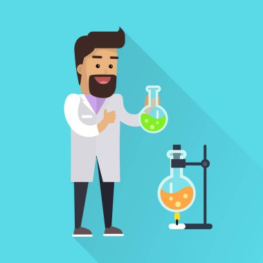 İş vektör düz stil illüstrasyon bilim