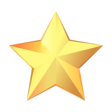 Kupa. Beyaz arka plan üzerinde izole büyük altın yıldız