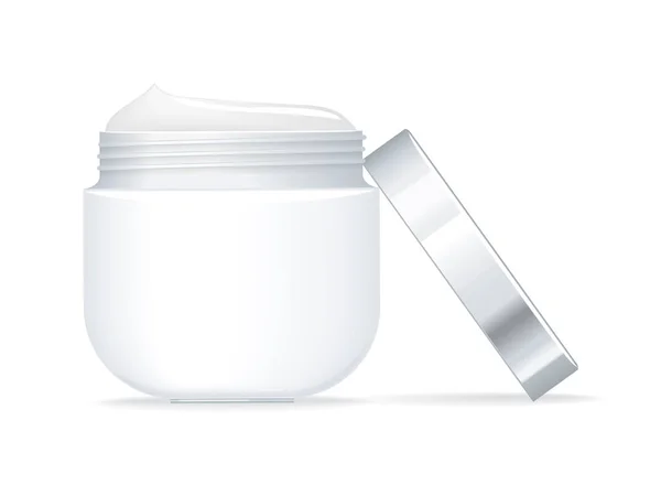 Contenitore bianco cosmetico bianco — Vettoriale Stock