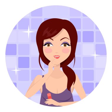 Güzellik kadını makyaj uygulamak.