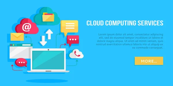 Banner per servizi di cloud computing — Vettoriale Stock