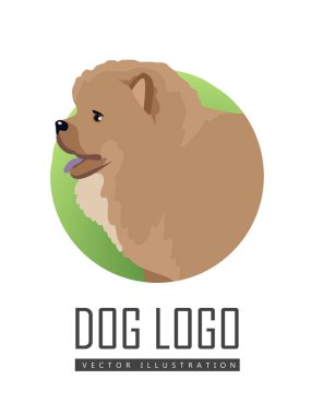 Köpek Logo vektör çizim Chow doğurmak izole