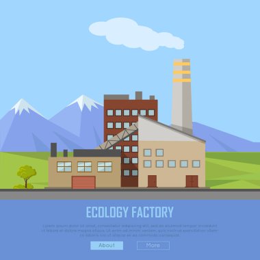 Ekoloji fabrika Web Banner. Çevre üretim