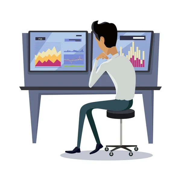 Illustration moderne de technologie de trading en ligne . — Image vectorielle