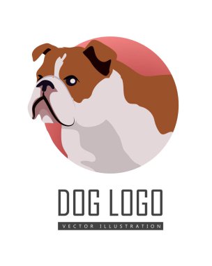 Beyaz arka plan üzerinde Bulldog köpek Logo