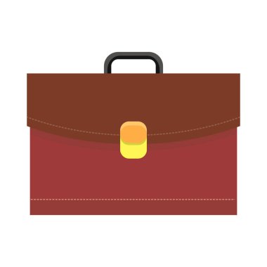 Leather Briefcase Vector Illustration Logo Icon clipart