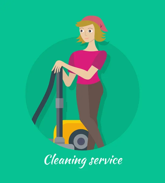 Schoonmaak Service Concept Vector in platte ontwerp — Stockvector