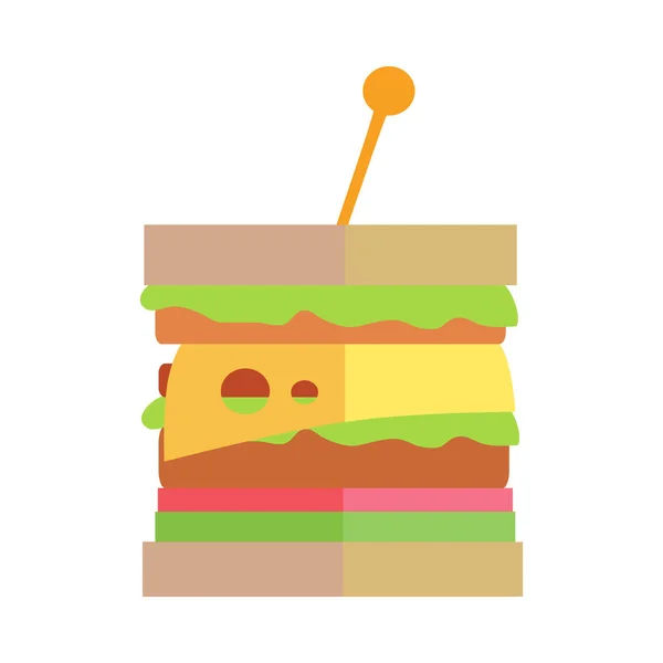 Fast Food Cheeseburger Vector em Design Plano . — Vetor de Stock