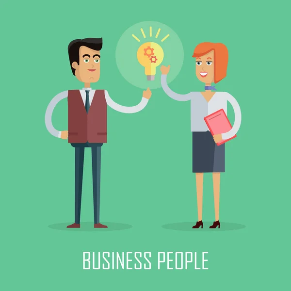 Business People Concept vecteur dans le design plat — Image vectorielle