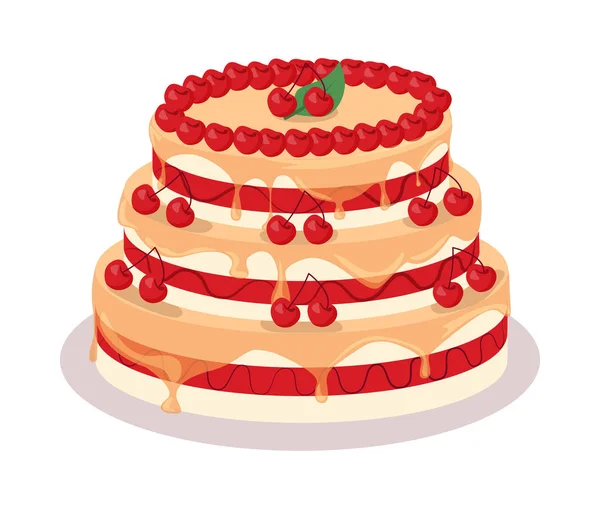 Guten Appetit. Festlicher Kuchen Web-Banner. Schokolade — Stockvektor