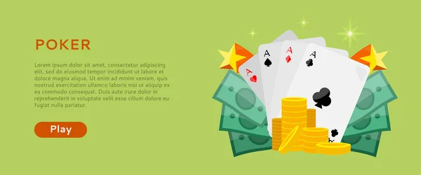 Pocker Jeux en ligne Dice Casino Bannières Set — Image vectorielle