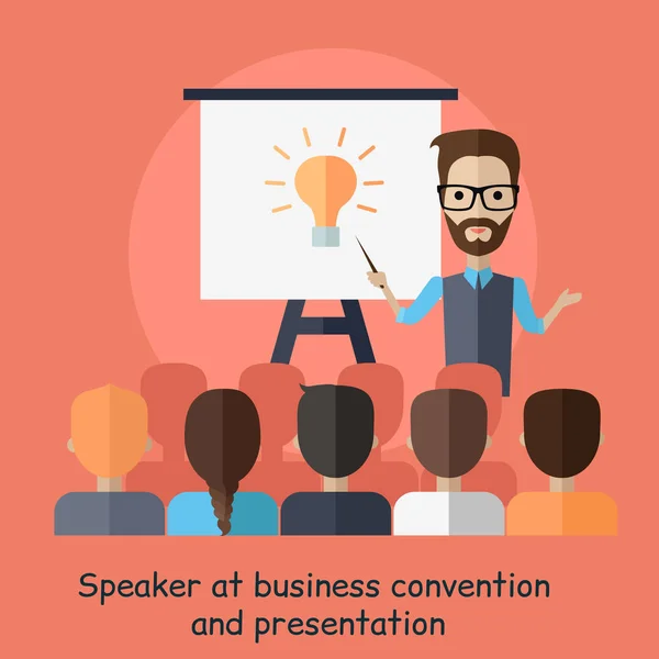 Głośnik w konwencji biznesowej i prezentacji — Wektor stockowy