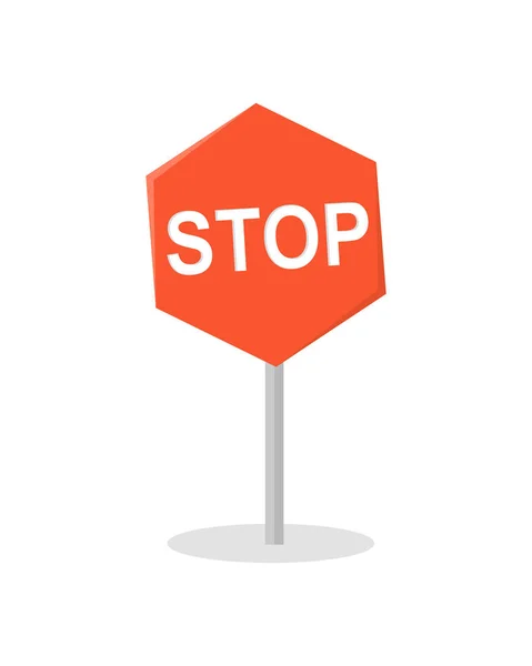 Σταματήσει εικονογράφηση φορέα πινακίδα δρόμου στην επίπεδη σχεδίαση — Διανυσματικό Αρχείο