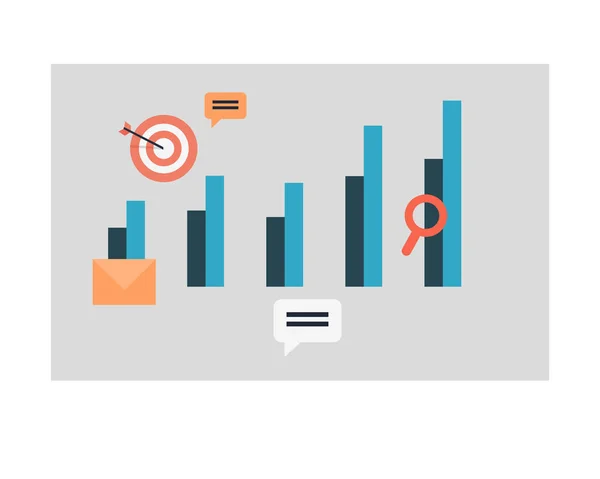 Grafico delle imprese e icone del grafico. Simboli modificabili — Vettoriale Stock