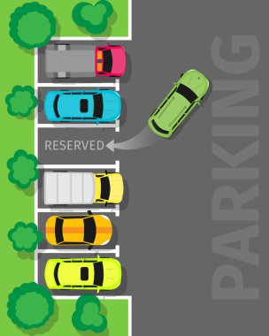 Park üstten görünüm vektör Web Banner düz tasarım