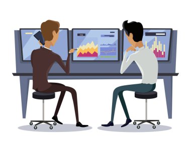 Modern Online Ticaret teknoloji illüstrasyon.