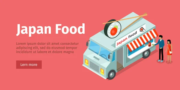 Japon ou projection ionique chinoise de camion de nourriture — Image vectorielle