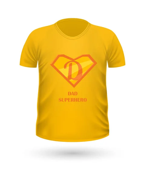 Ο μπαμπάς Superhero T-shirt μπροστινή όψη απομονωμένη. Διάνυσμα — Διανυσματικό Αρχείο