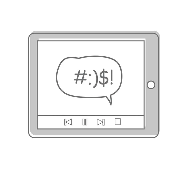 Tablet Ordenador con mensaje — Vector de stock
