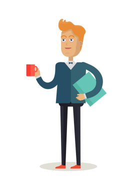 Adam karakter vektör çizim düz tasarım