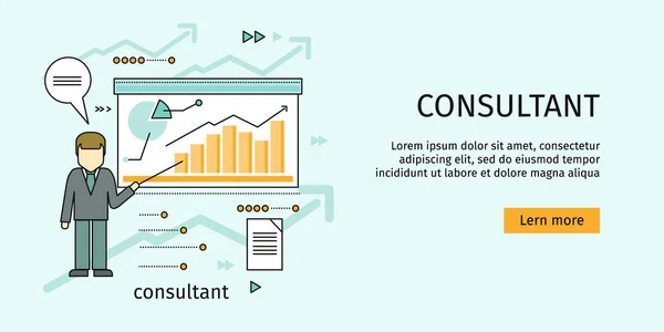 Management Consulting Banner — Wektor stockowy