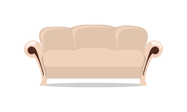 Ilustracja wektorowa Sofa skórzana płaska — Wektor stockowy