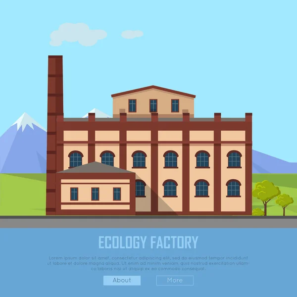 Ecologie fabriek webbanner. Eco-Manufacturing — Stockvector