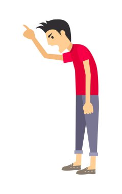 Çığlık atan adam düz vektör çizim