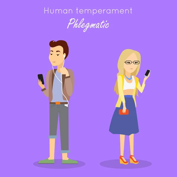 Vector del concepto de temperamento humano en diseño plano — Archivo Imágenes Vectoriales