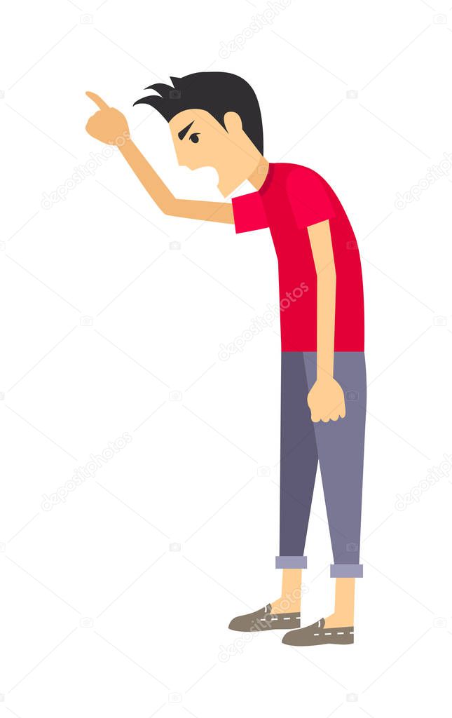 Screaming Man Flat Vector Illustration