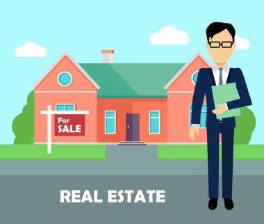 İş yerinde emlak komisyoncusu. Satılık Bina