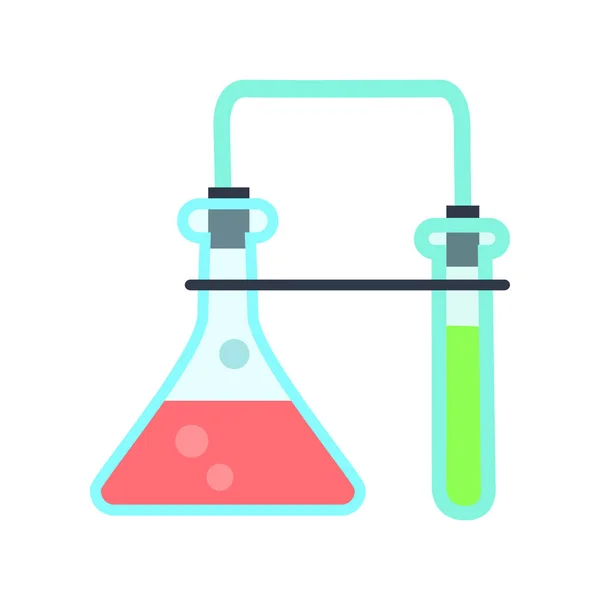 Illustration de verrerie de laboratoire dans un style plat — Image vectorielle