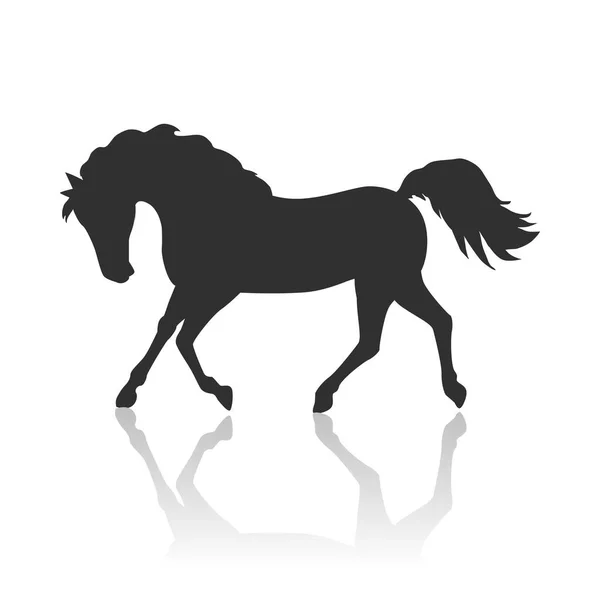 Paard vectorillustratie in platte ontwerp — Stockvector