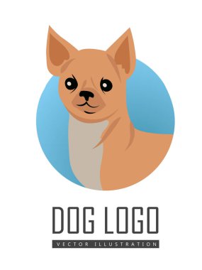 Köpek vektör Logo düz stil tasarım