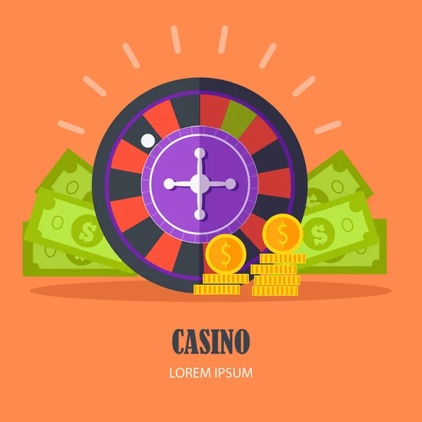 Casino van Vector Illustratie platte conceptontwerp. — Stockvector