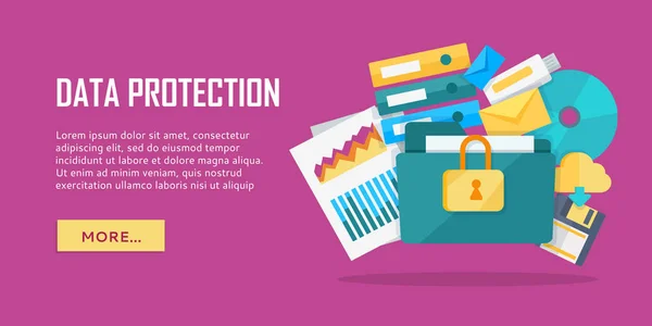 Data Protection Banner — Stock vektor